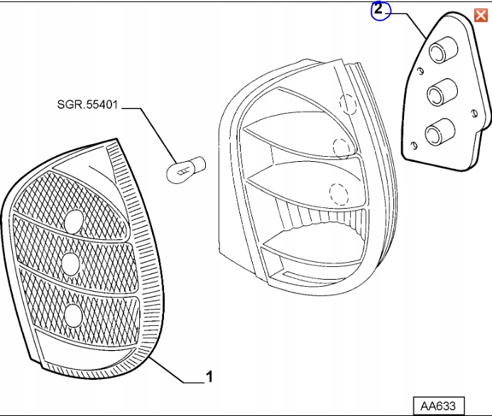 фото №4, Кришка фара задня права fiat palio оригінальний номер 7082345