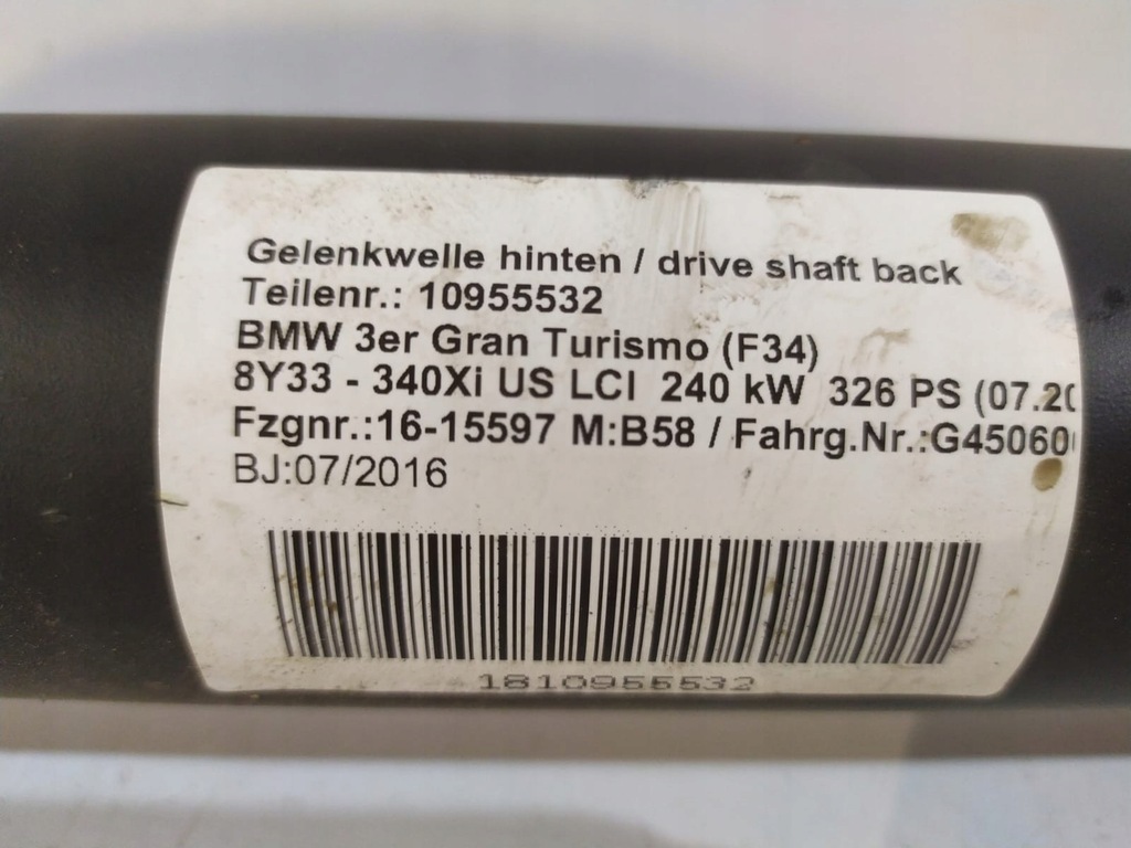 фото №5, Bmw 3 gt f34 wał приводной 8651304 - 14923