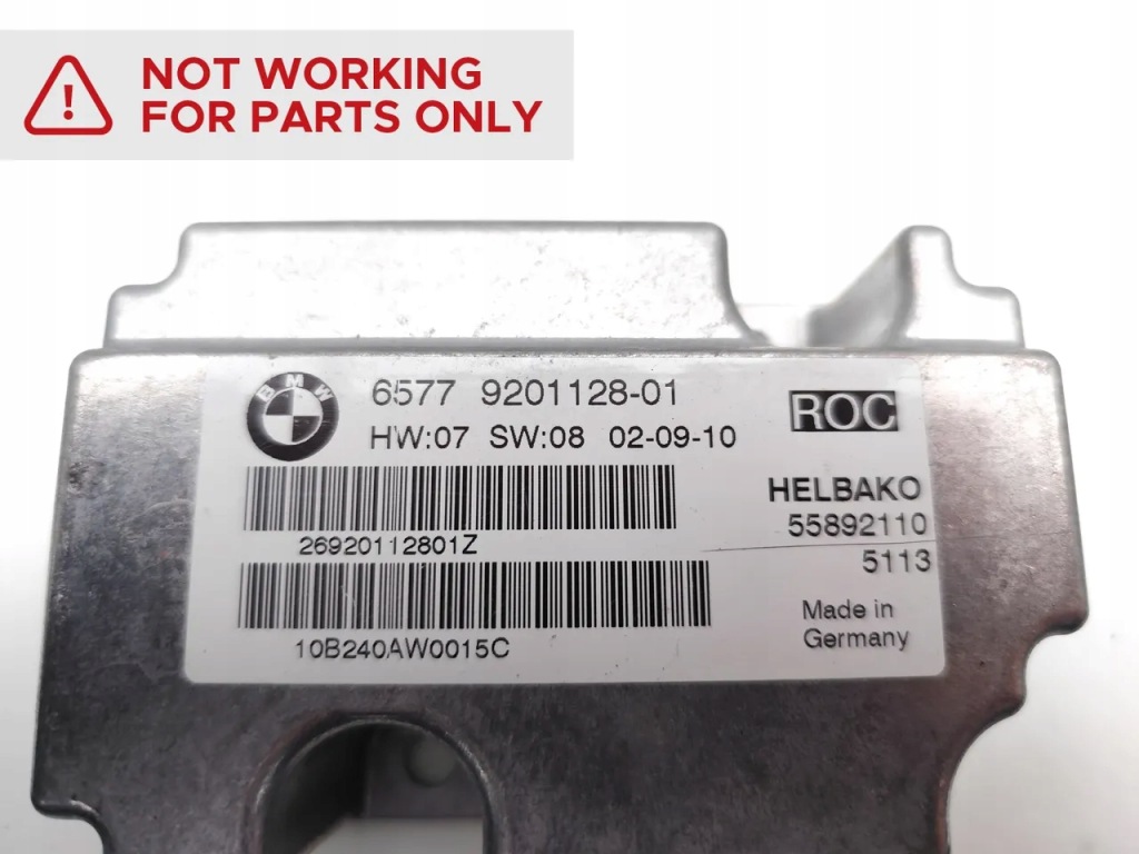 Bmw 1 series блок керування / модуль подушка безпеки 118d дизель 105kw 143 hp 9201128 Зі Шроту