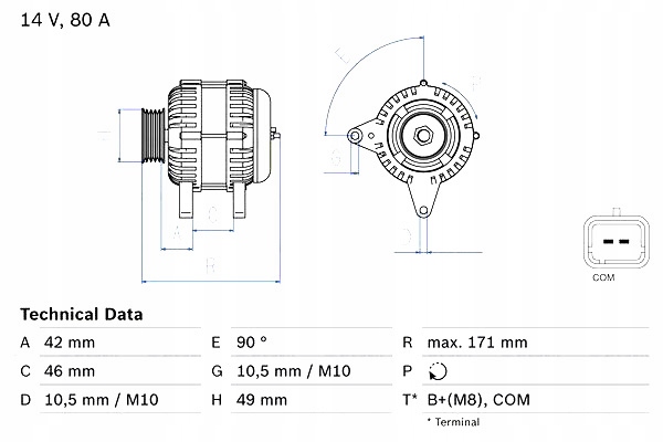 фото №2, Генератор citroen c2 c2 enterprise c3 i c3 ii c3 pluriel peugeot 207
