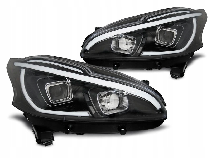 фото №1, Лампи фари peugeot 208 12-15 black led drl