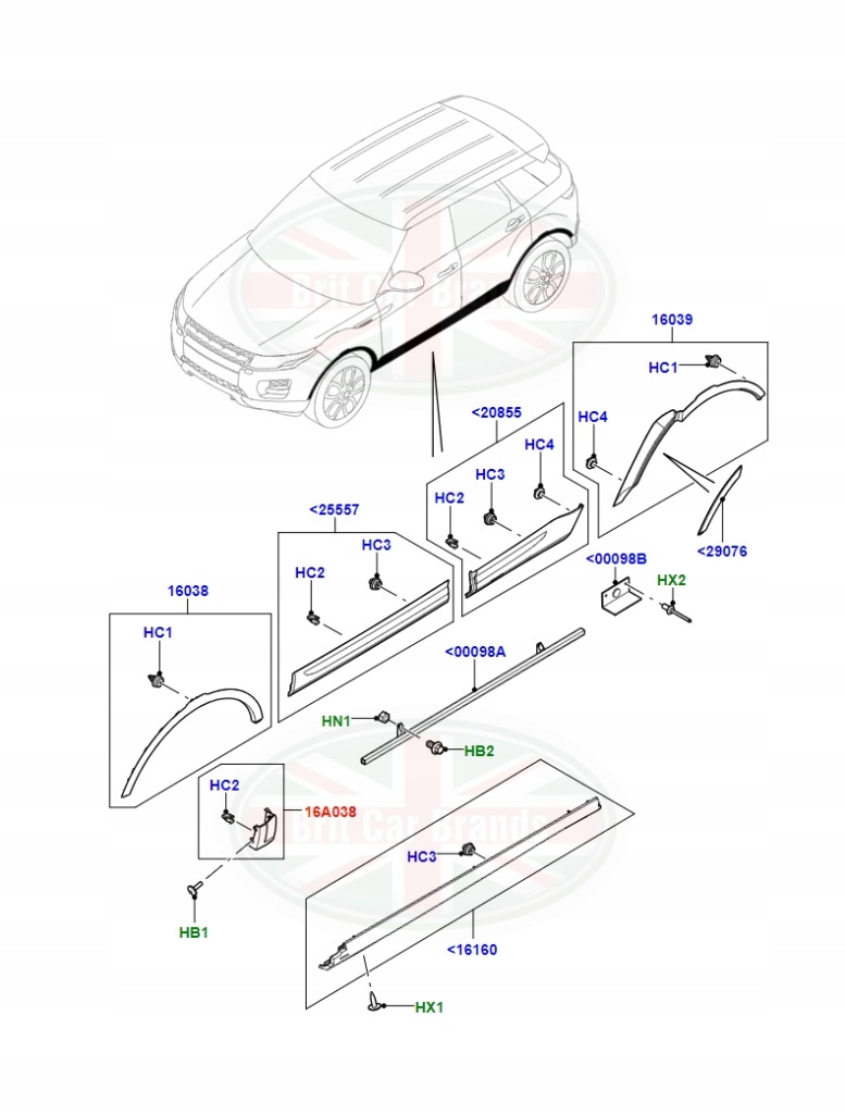 фото №3, Молдинг декоративна крила перед правий land rover evoque l538 lr035399