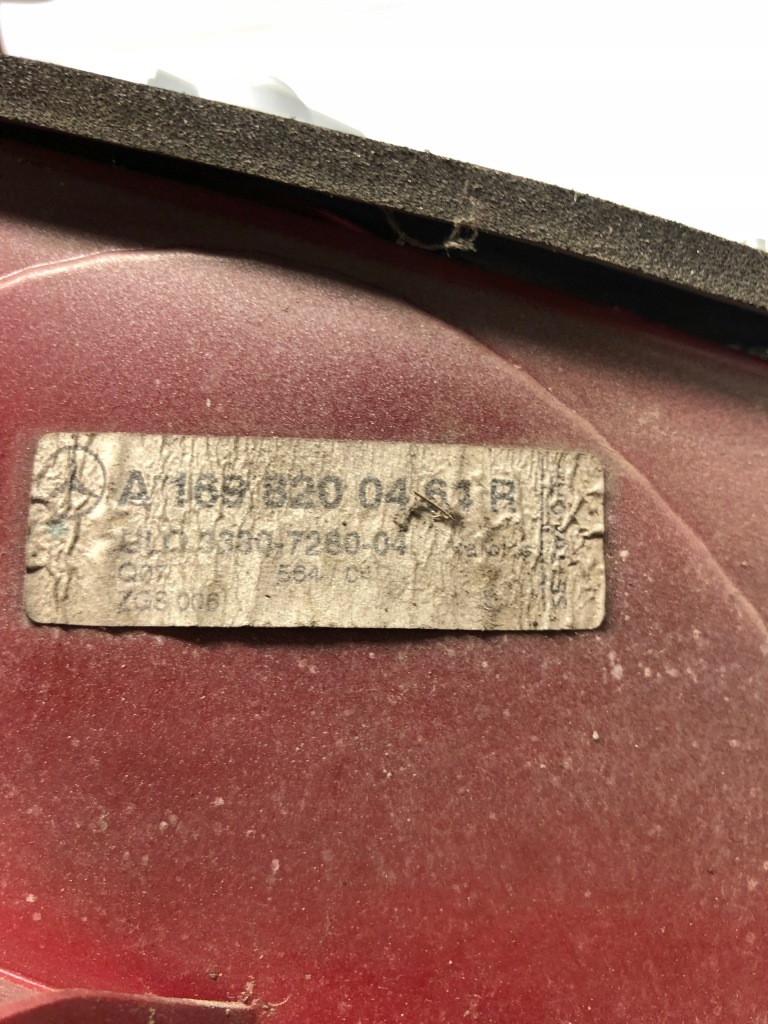 Лампа задняя правое 1698200464 mercedes Оригинал