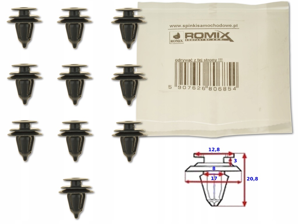 фото №1, Toyota camry 01-06 кліпса кліпса штифт стельовий
