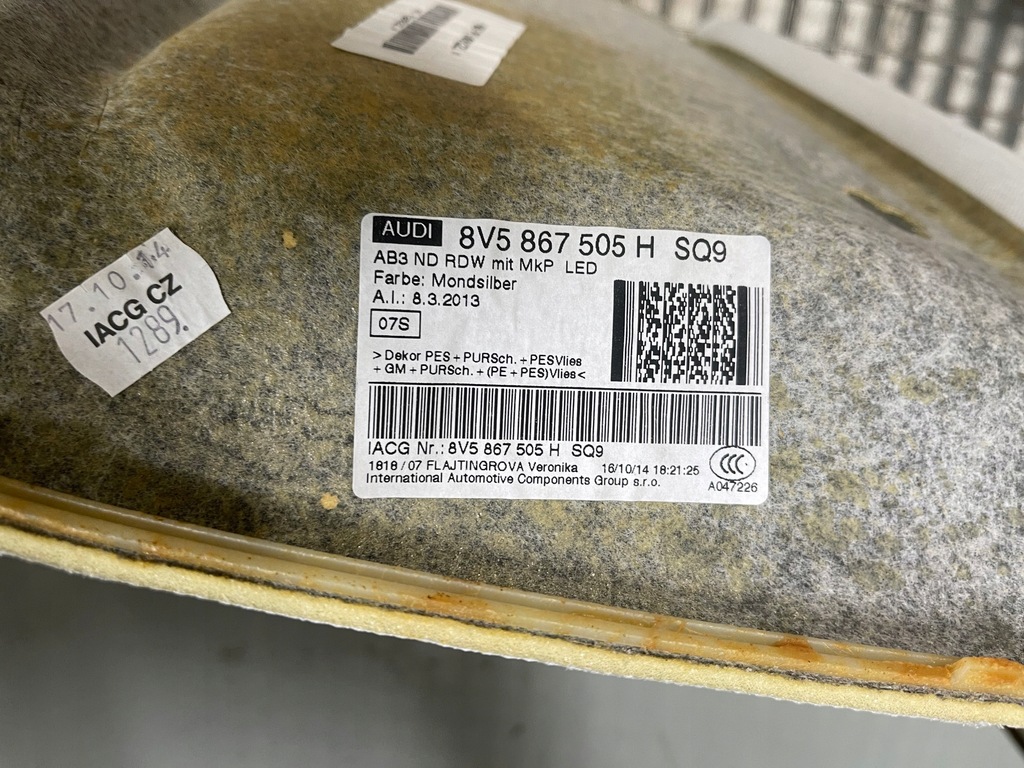 фото №10, Audi a3 8v sedan 8v5 . потолок потолок 8v5867505h sq9