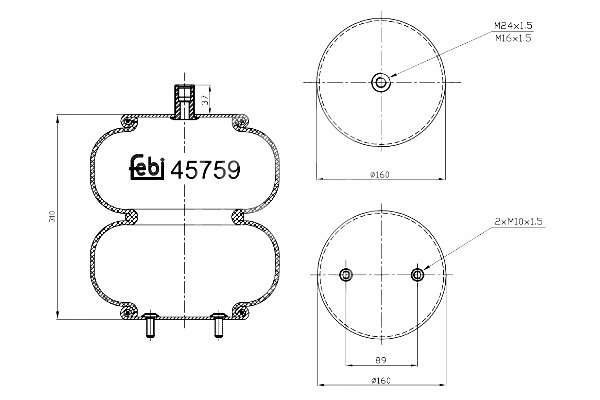 фото №1, Пневмоподушка подвеска пневматический задняя p rvi magnum premium 2 volvo fh