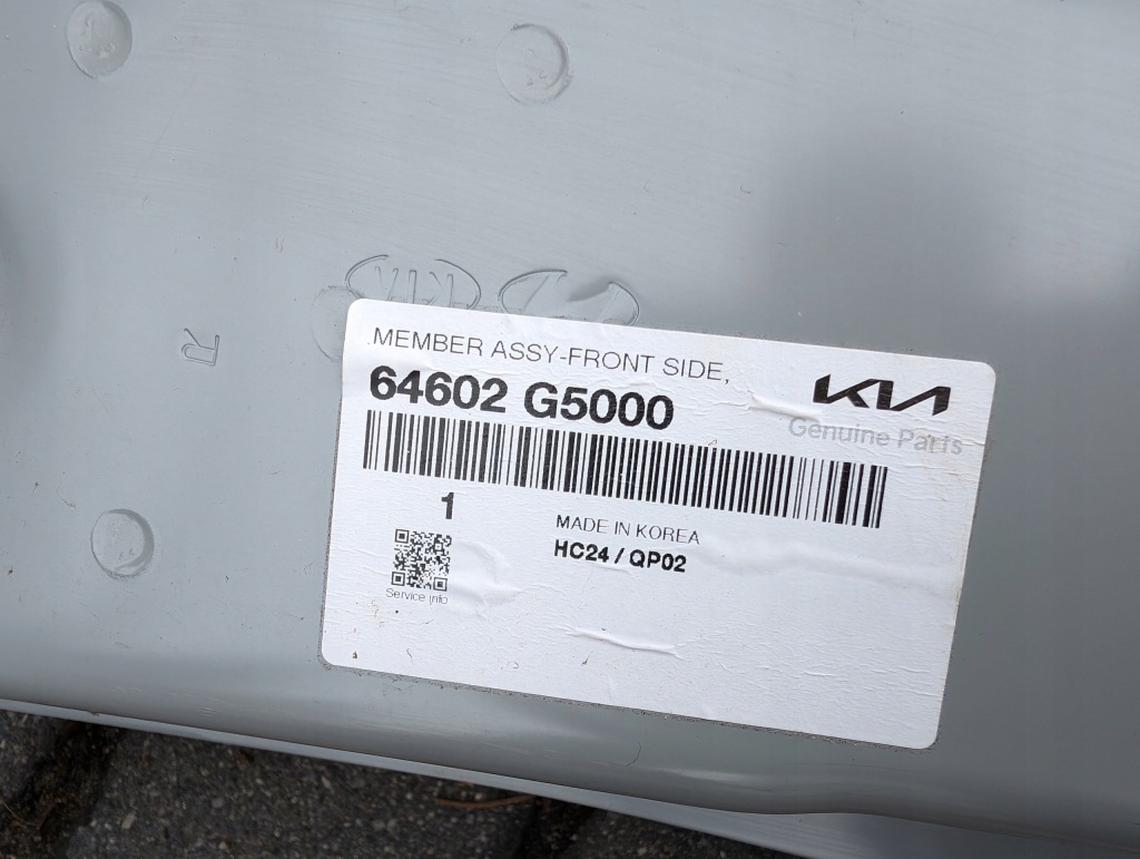 фото №9, Kia niro 17-22 лонжерон правая 64602 g5000 nowa оригинал