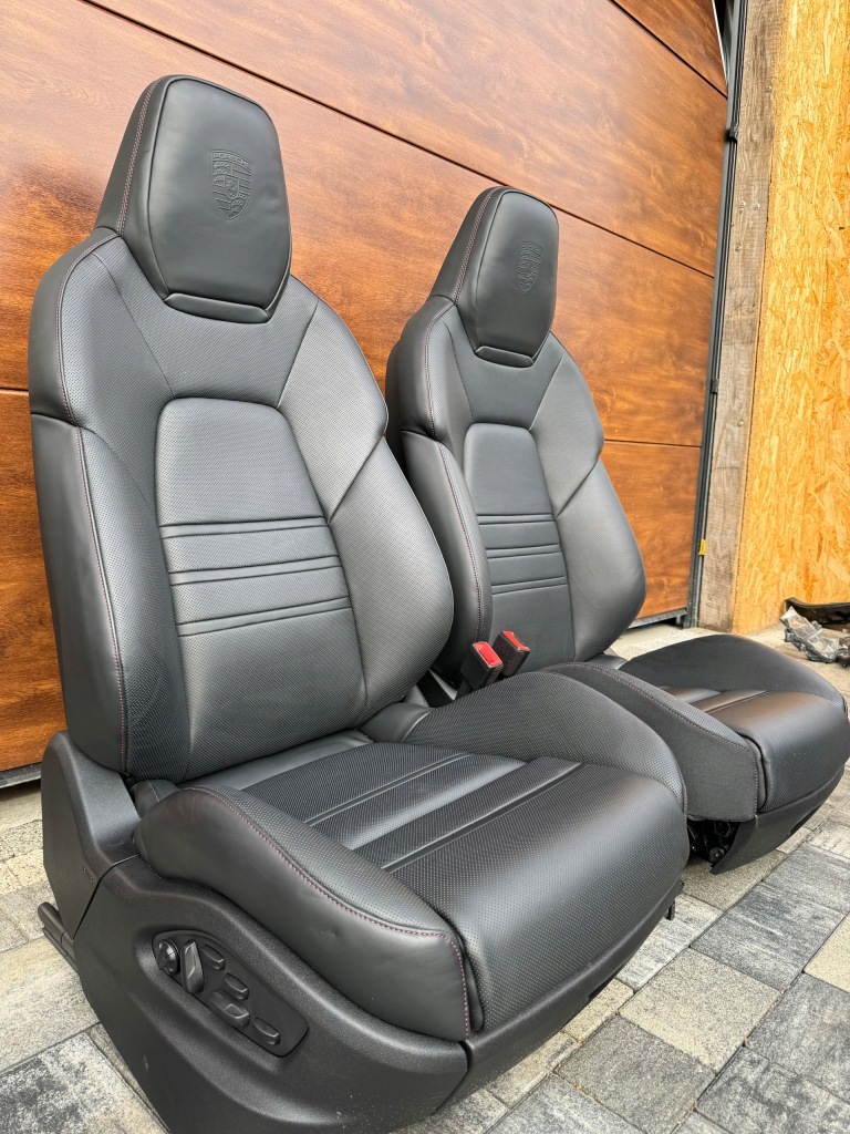 фото №6, Porsche cayenne 9y lift сидіння заднє сидіння салон шкіра czerwona nić