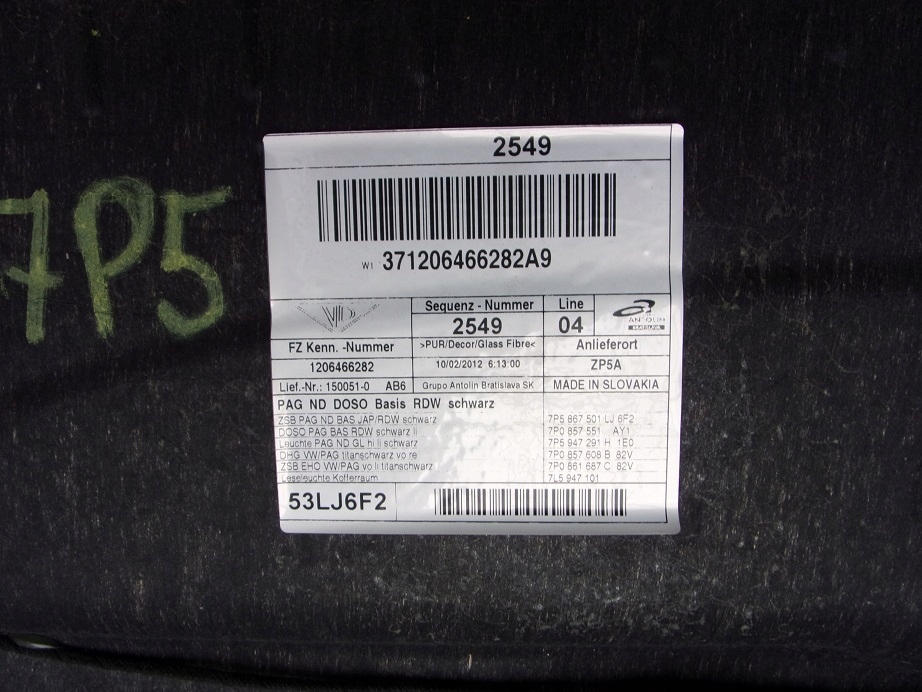 фото №6, Потолок porsche cayenne 7p5 10^ czarna