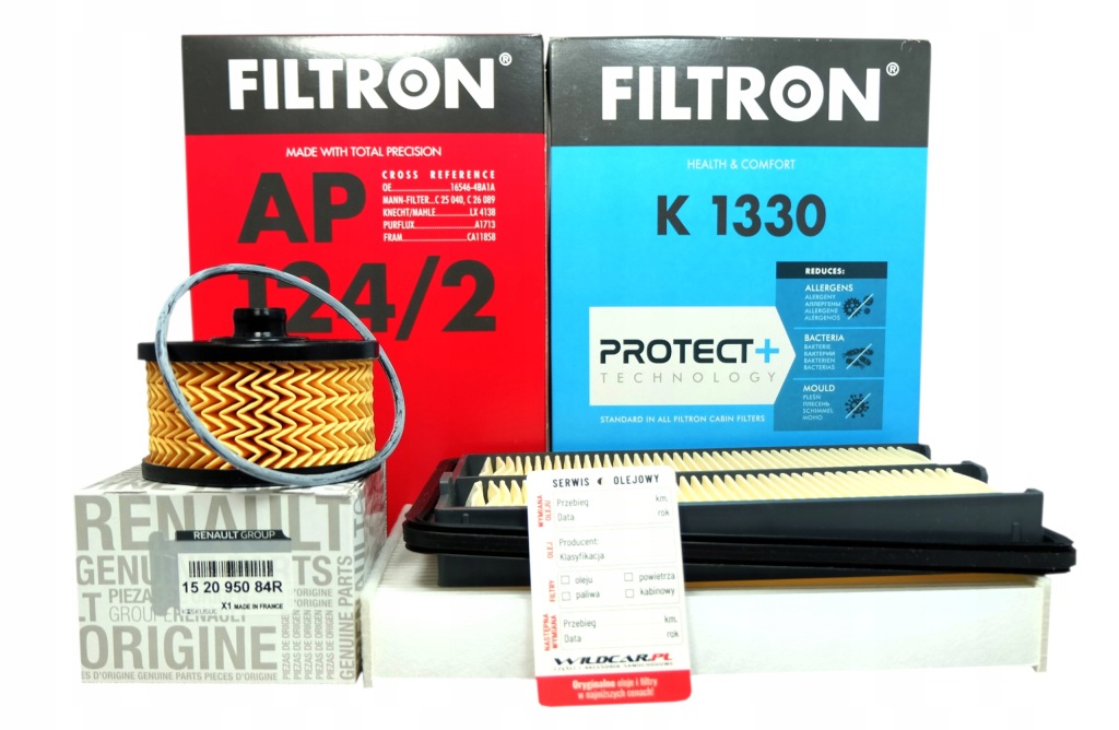 фото №1, 3 фільтри renault koleos 2 ii 1.3 tce 2020-2022