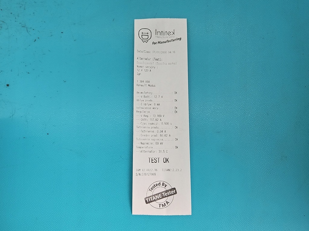 фото №7, Test генератор renault modus 8200390675, 0124425037 1.5 dci