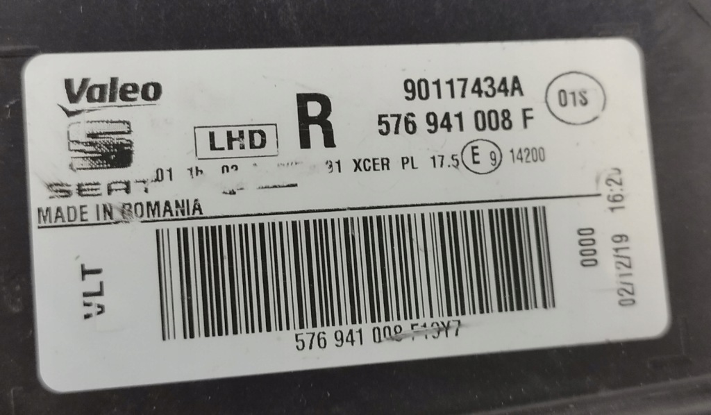 Фара їжак модуль перед правий seat ateca full led 576941008f 02.12.19 Зі Шроту