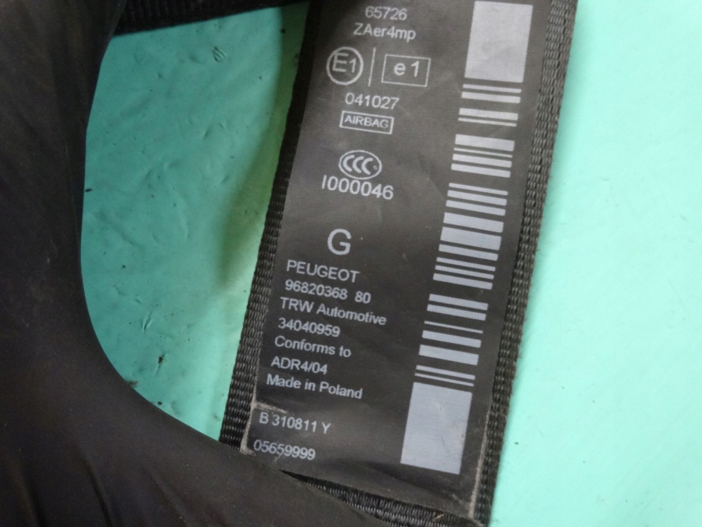 фото №5, Peugeot 3008 i 11r pas безопасности левый перед 9682036880 34040959