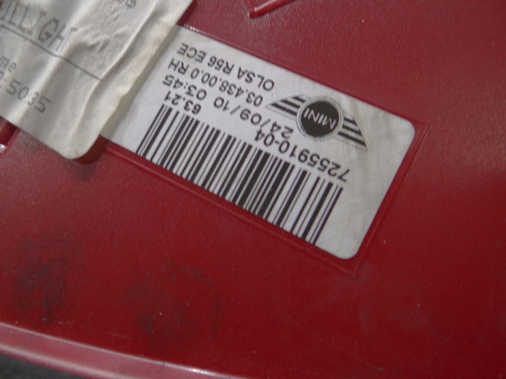 фото №9, Лампа правый задняя mini r56 7255910