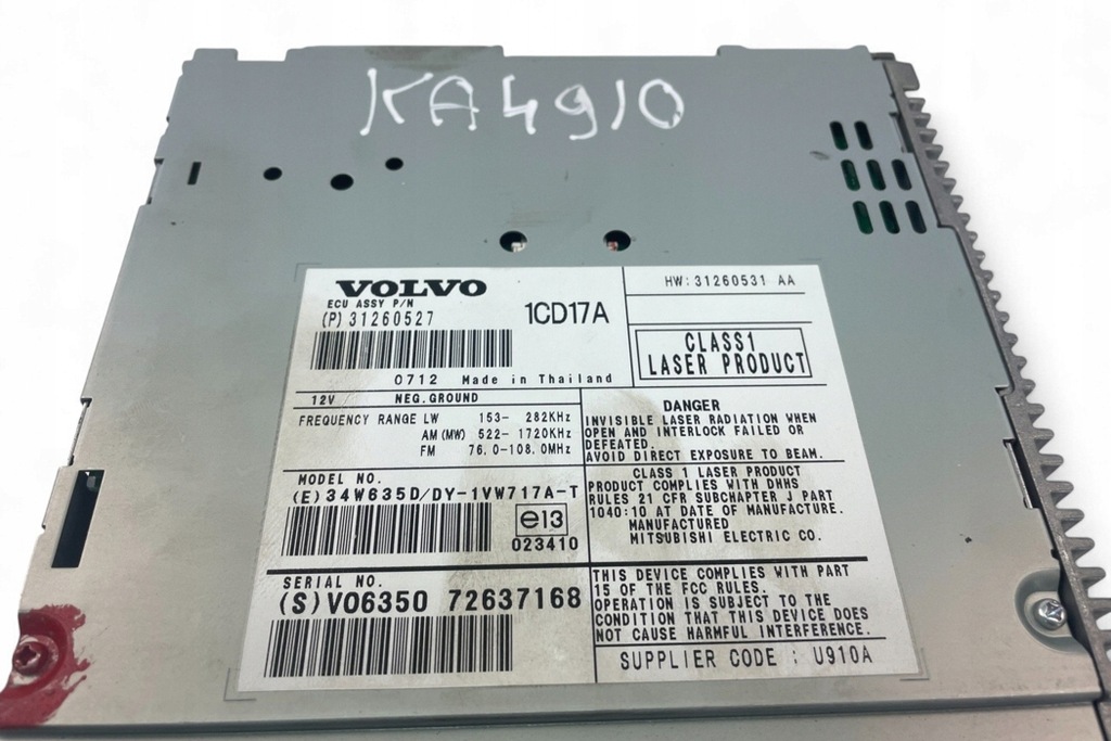 фото №8, Радио bez навигации volvo s40 ii ms 31260527 2005