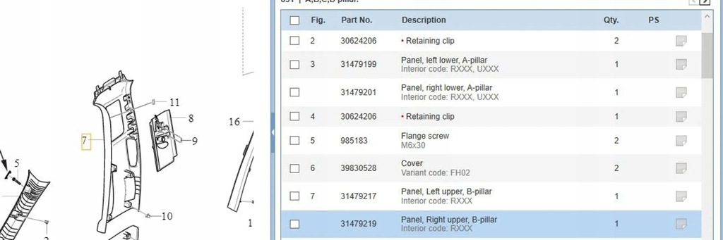 фото №6, Volvo s60 2019 обшивка стійок