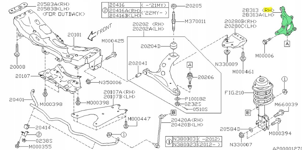 фото №1, Поворотний кулак права subaru outback оригінал 2020-