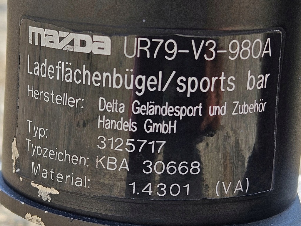 фото №14, Шторка кузов обшивка трубопровід тент mazda bt-50 bt 50 ur79-v3-980a