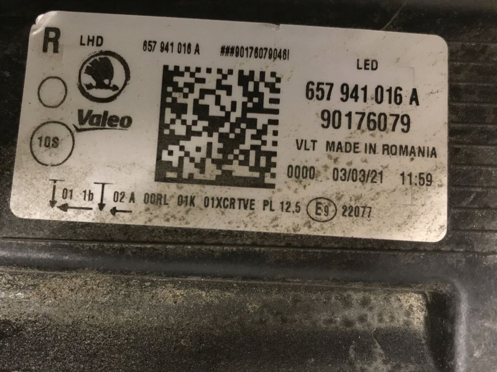 фото №12, Фара лампа перед правая skoda scala 657941016a