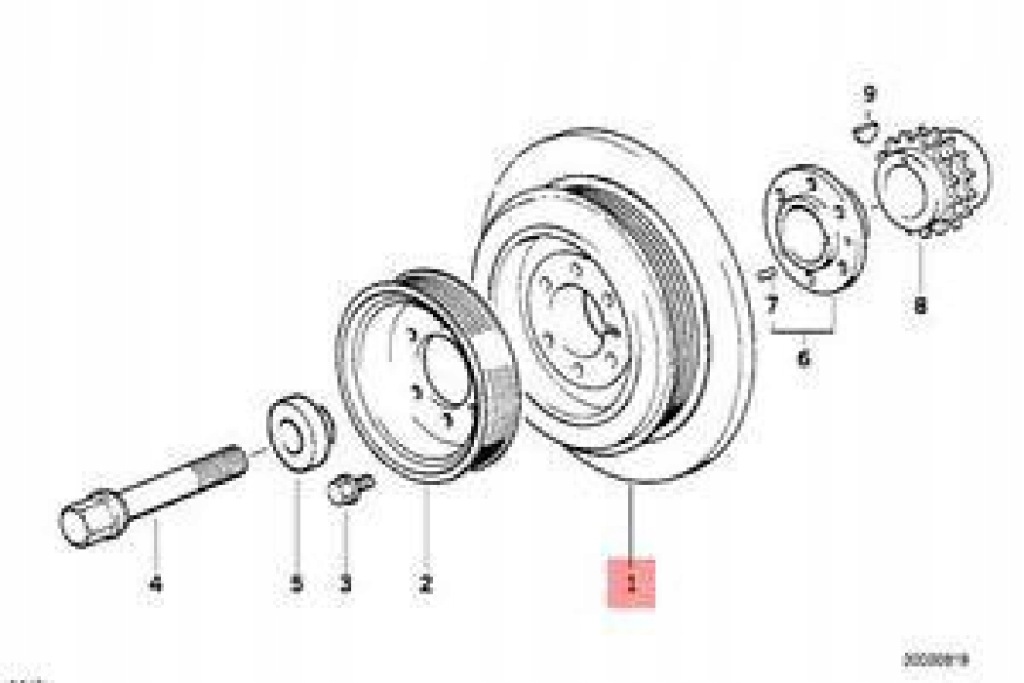 Купить Bmw 3 e36 1.6i шкив глушителя колебаний 11231743305 новая  оригинальные