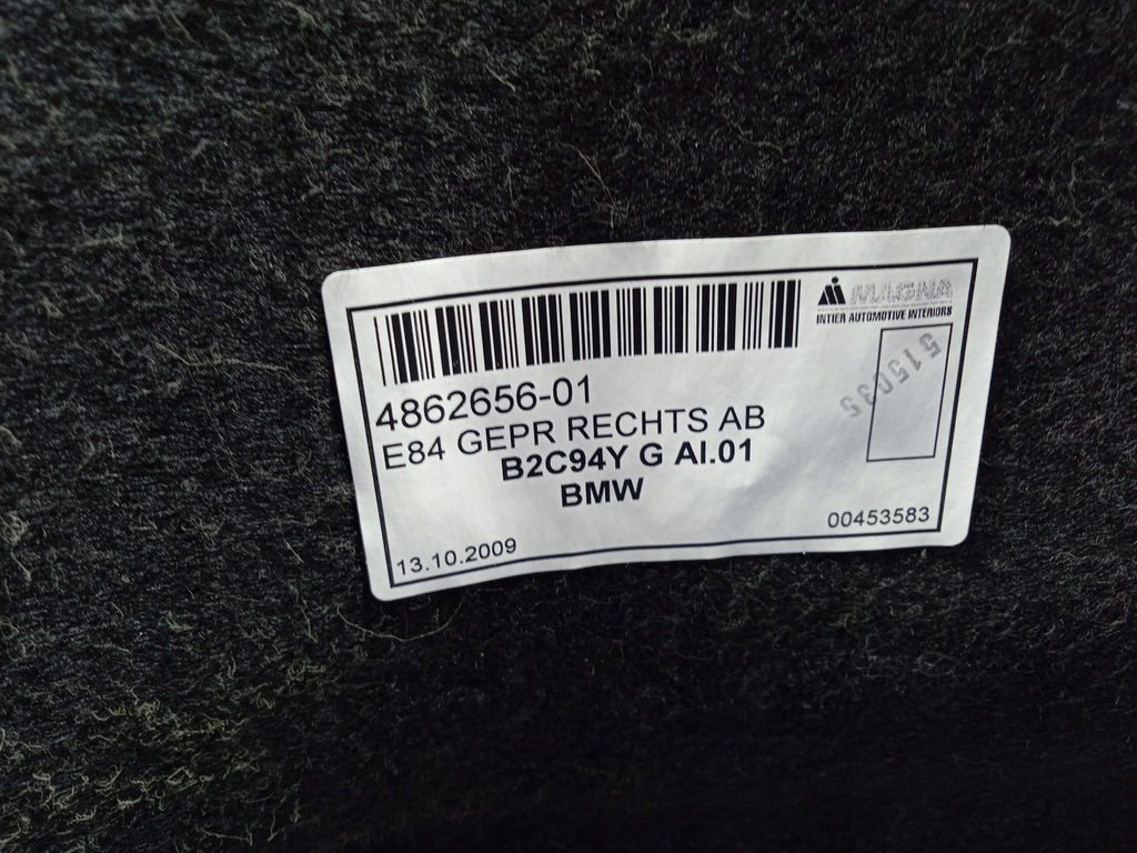 фото №4, Bmw x1 e84 обивка багажника правая обшивка 4862656