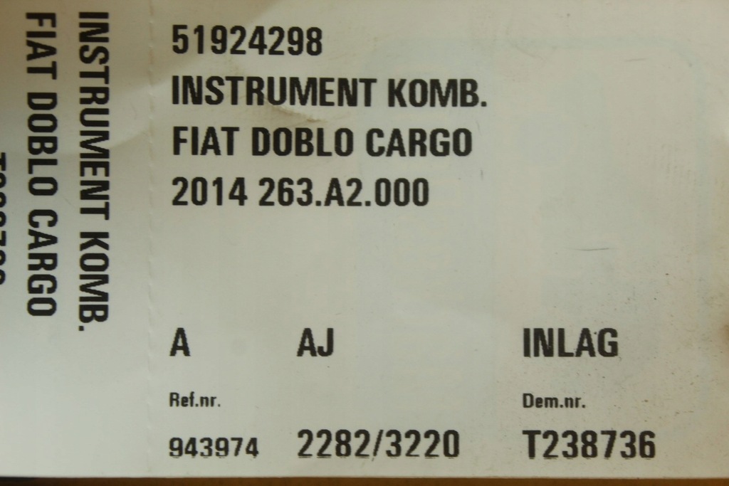 фото №12, Лічильник прилади fiat doblo ii 51942582 503005160306