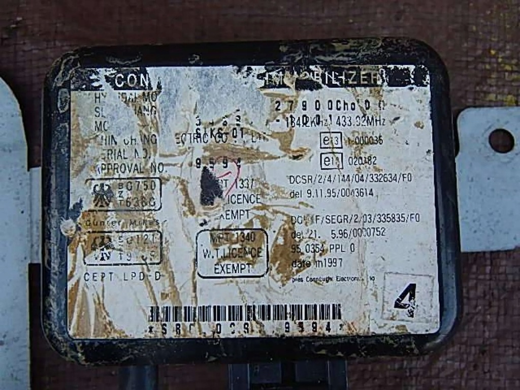 фото №7, Бортовой компьютер замок зажигания иммобилайзер hyundai coupe 2.0b 99-01