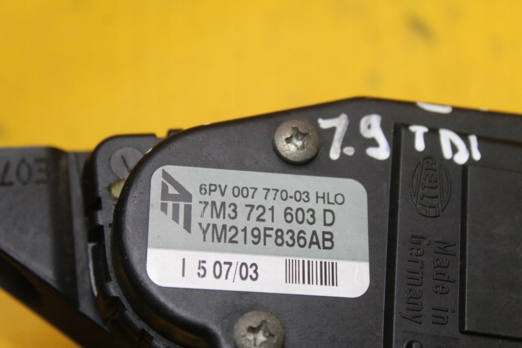 Педаль газу 1.9 tdi alhambra 1 fl 7m3721603d Недорого