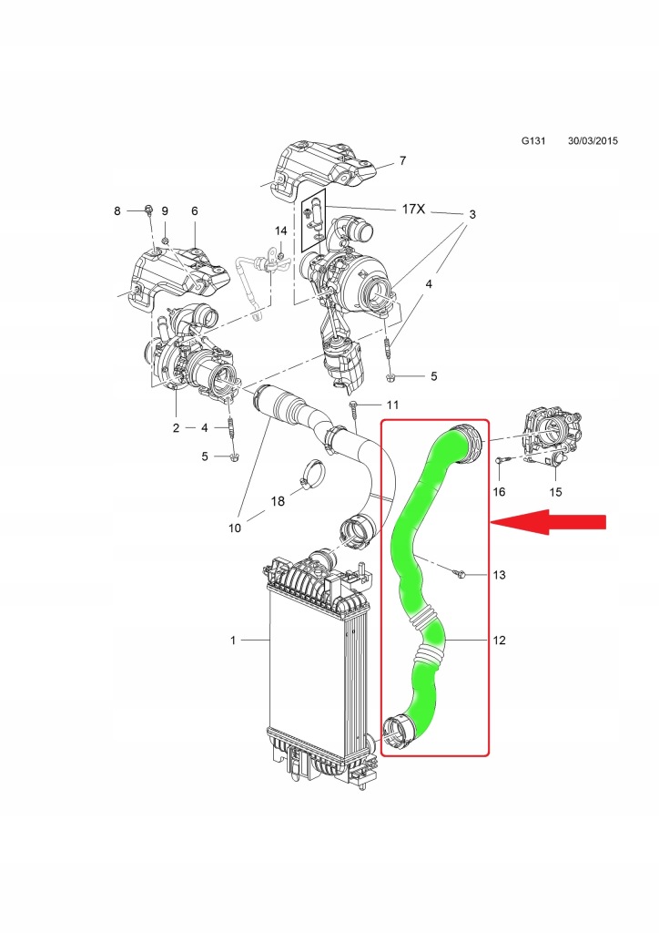 фото №7, Шланг turbo интеркулер opel meriva b 1.6 cdti