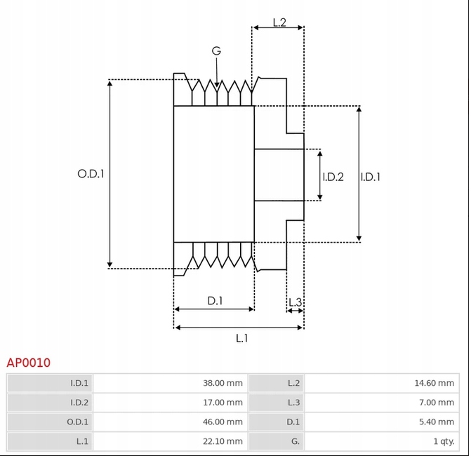 Шкив, генератор as-pl ap0010 Доставка