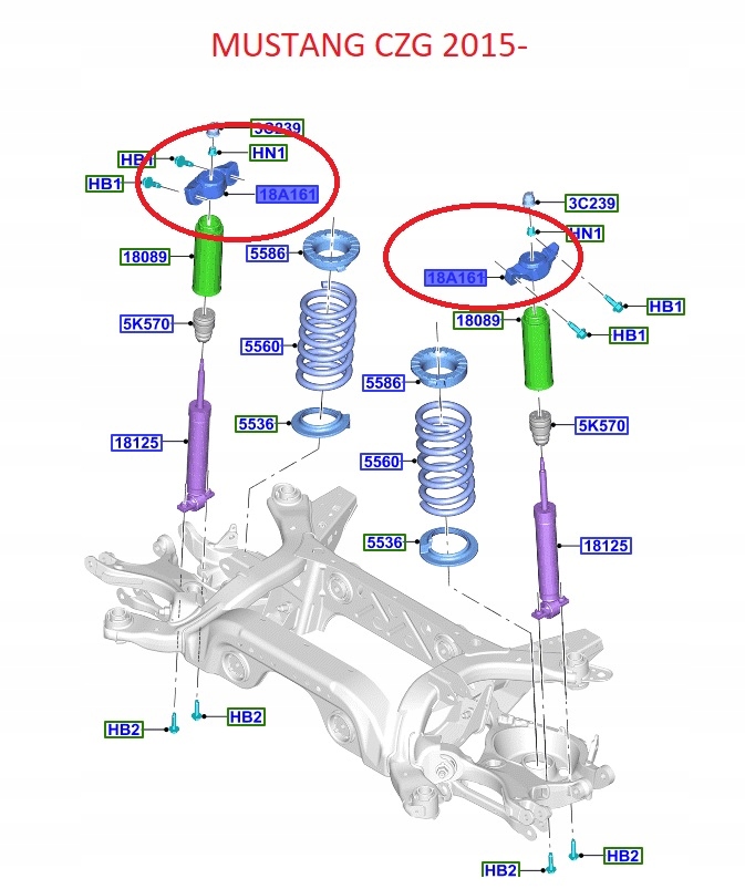 фото №15, Кронштейн амортизатора задня mustang 15- edge 17- 5323025 _ fr3c-18a116-ba