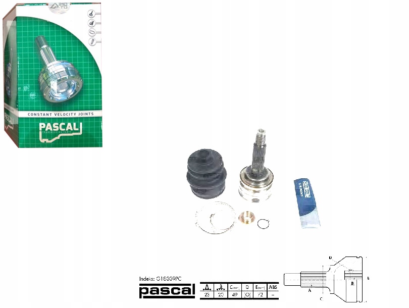 фото №1, Pascal g18009pc набір шарнір, wał привідний