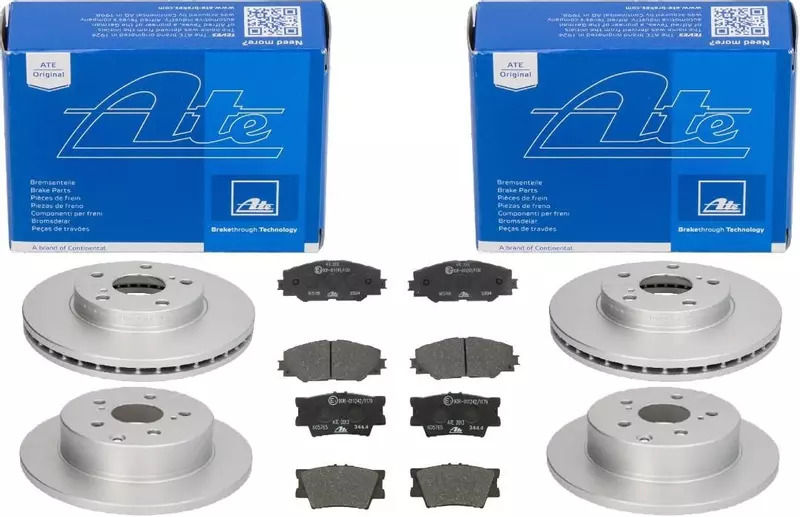 фото №1, Ate тормозные диски+ тормозные колодки перед+ задняя toyota rav4 iii iv 296+281mm
