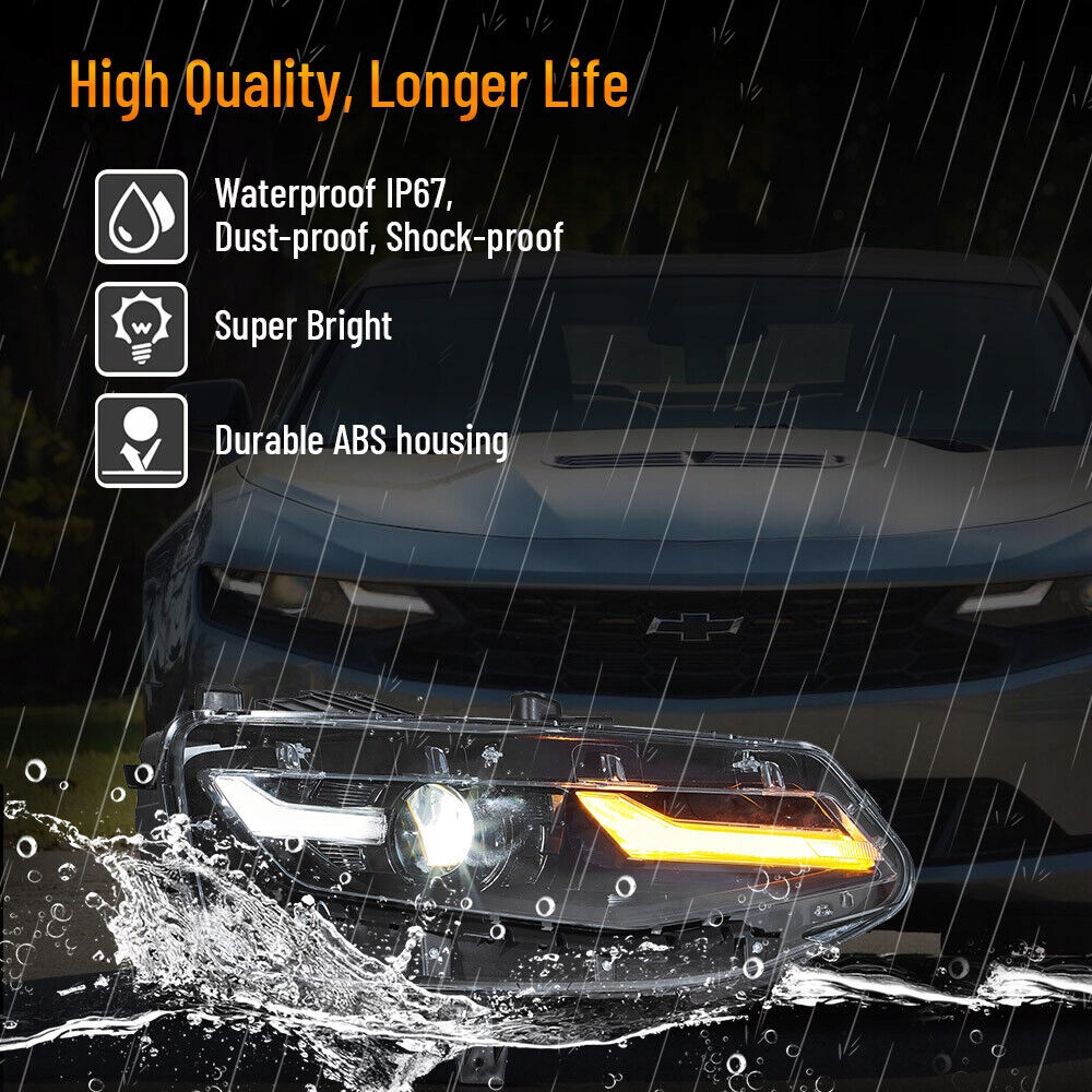 фото №6, Chevrolet camaro 2019-2024 лампа лампи передні full led vland комплект