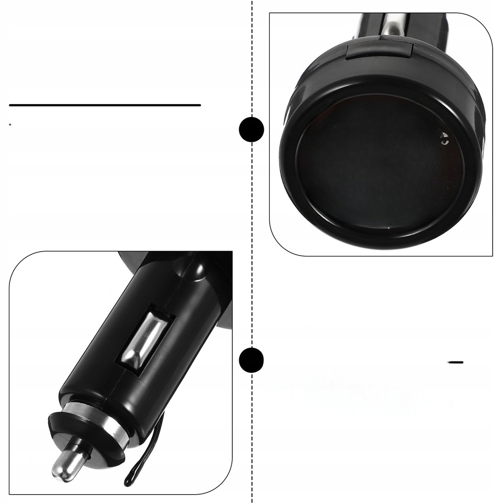 фото №6, Штекер прикурювача автомобільний 2 w 1 12–24 v woltometr індикатор температури червоний + niebieski