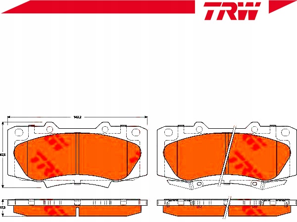 фото №3, Trw тормозные колодки тормозные toyota перед hilux 2,5 d-4d 4