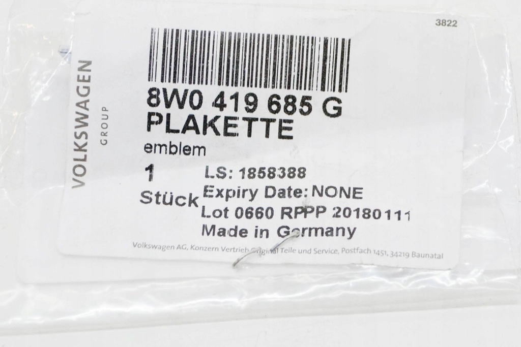 фото №7, Эмблема na руль audi a3 rs3 8w0419685g оригинальный