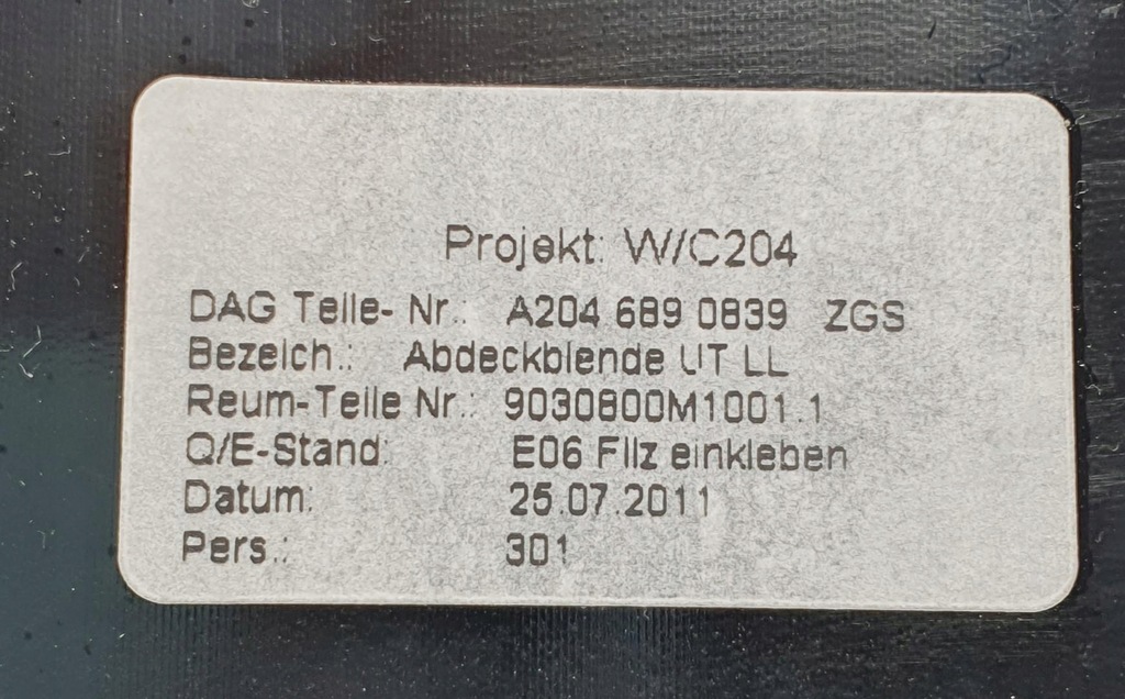 фото №9, Защита pod счетчик mercedes w204 a2046890839 euro