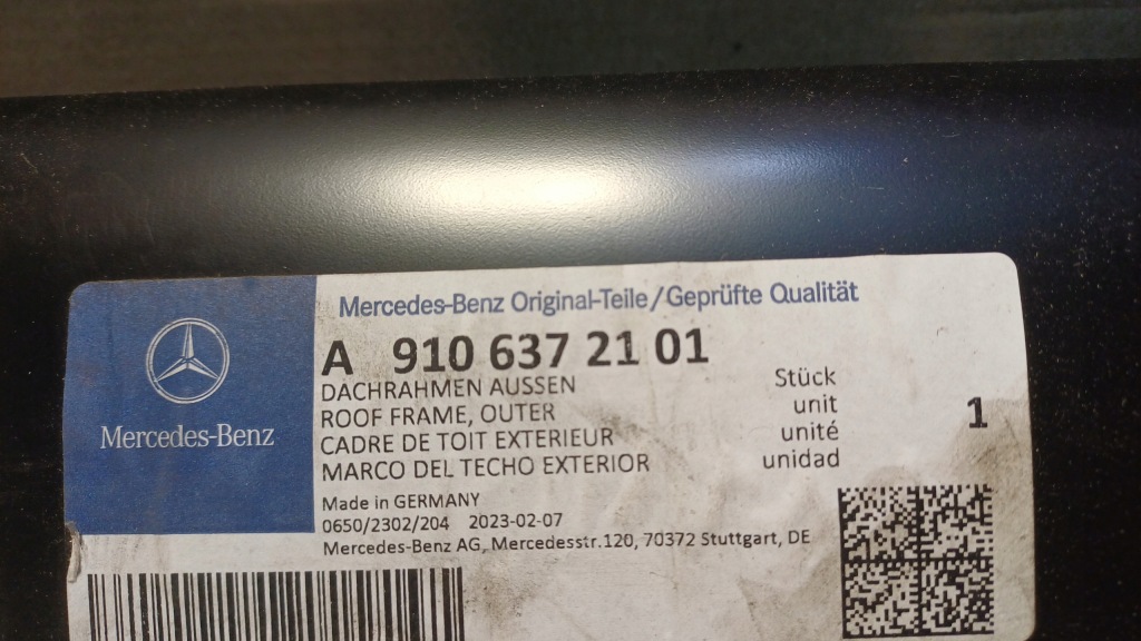 Mercedes sprinter 907 910 рама правый задняя крыша оригинал Доставка
