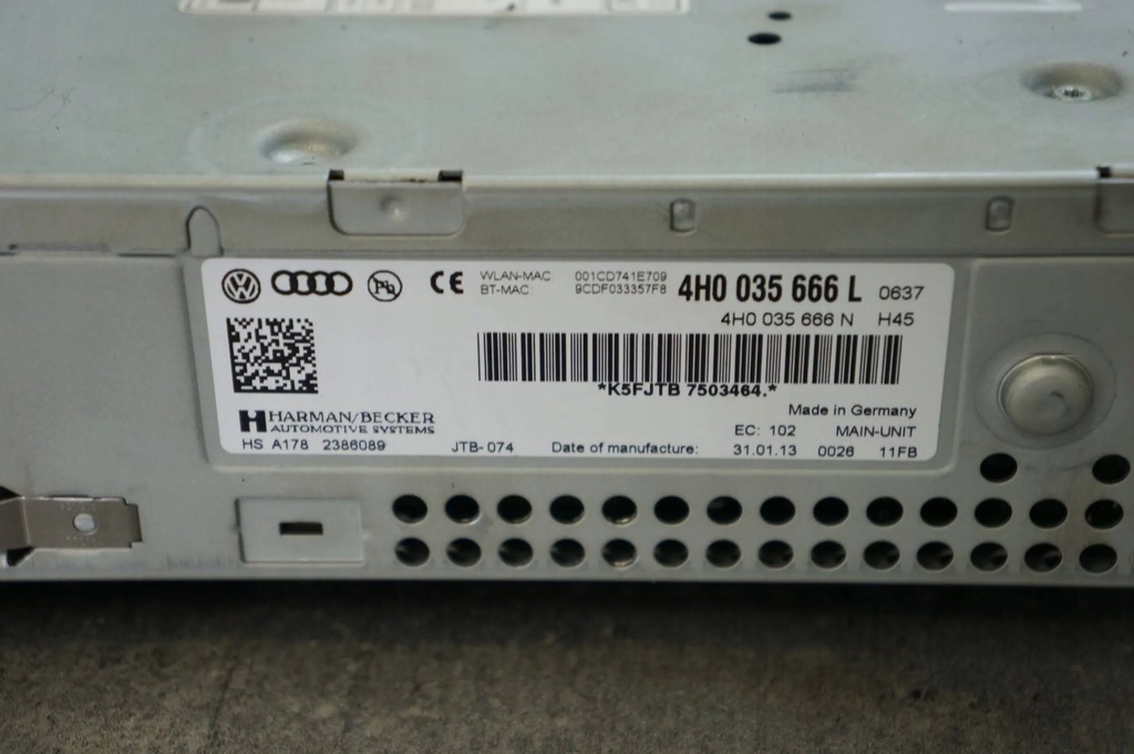 фото №6, Зчитувач dvd sd mmi audi a8 4h s8 a6 4h0035666l