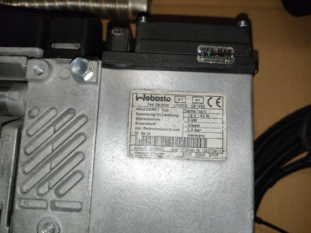 фото №7, Webasto thermo top c дизель citroen c-crosser od 2008r peugeot 4007 2.2 d
