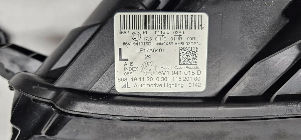 фото №9, Skoda fabia 3 iii lift лампа перед ліва звичайна