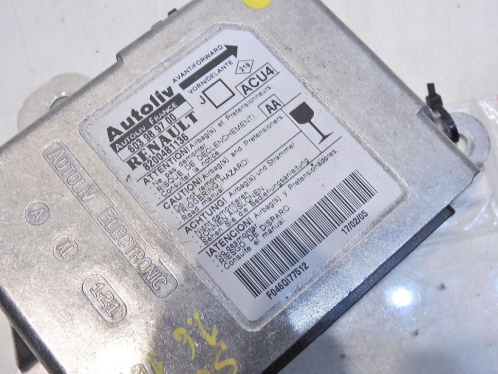 фото №3, Датчик air bag подушка безопасности renault scenic ii 8200481136
