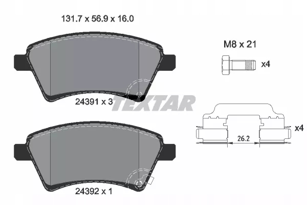 фото №1, Гальмівні колодки ham.fiat sedici 1.6-1.9ddis 06- p
