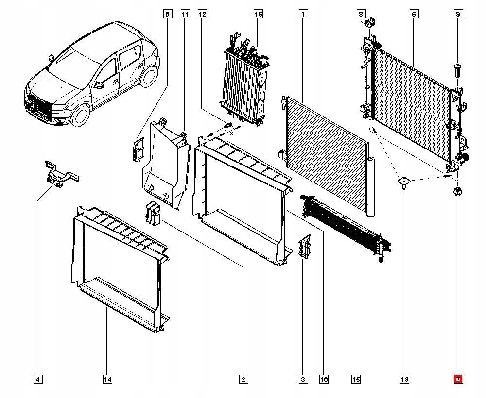 фото №7, Подушка кронштейн радиатора renault clio iv 215081131r