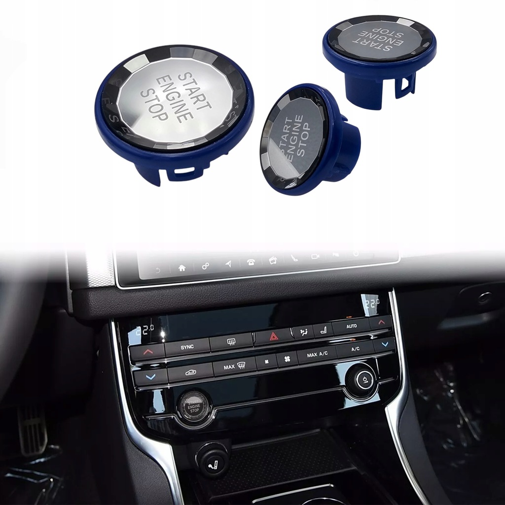 фото №1, Кнопка crystal запуск стоп jaguar f-pace xfl xel xf xe niebieski diament