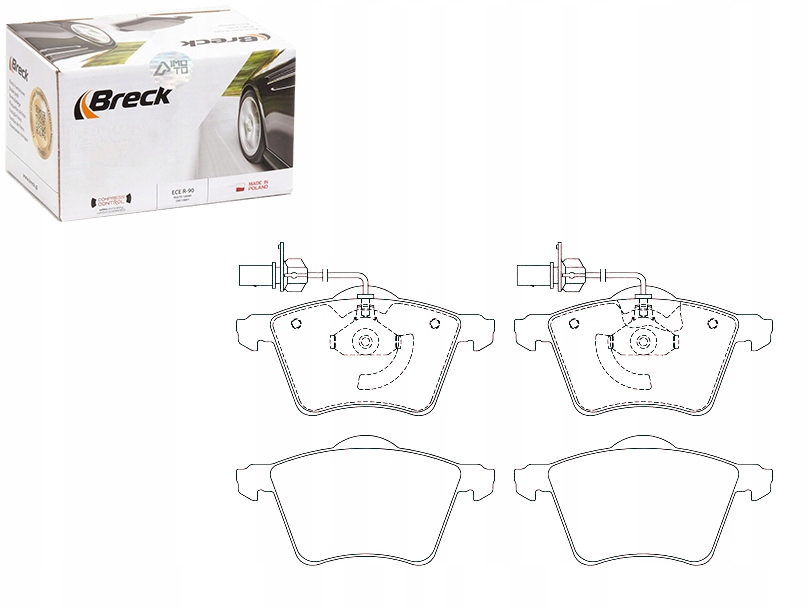 фото №1, Комплект тормозных колодок тормозных breck 7m3698151b 13046