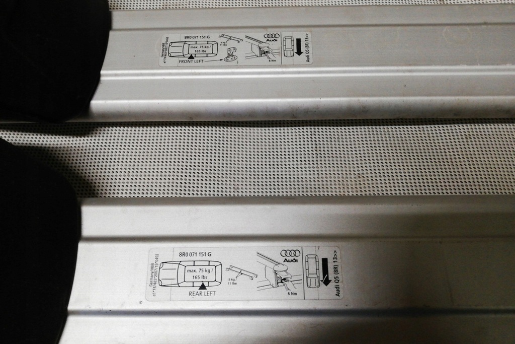 фото №10, Комплект рейлингов кровельные audi q5 8r 8r0071151g 2.0l бензиновый 2016