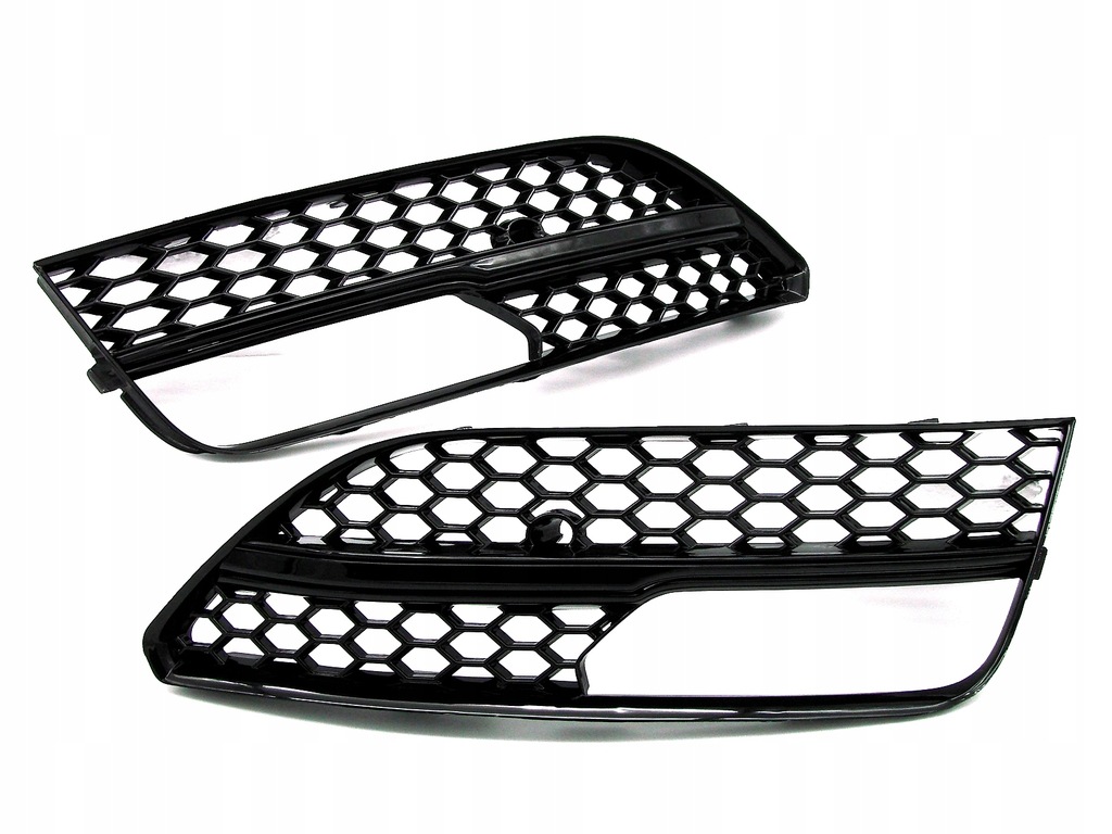 фото №12, Решётка радиатора+ решётки audi a3 8v 12-16 rs3 look quattro чёрный блеск plaster соты