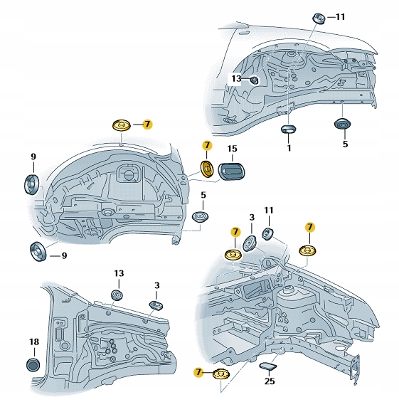 Купити Заглушка підлога поріг підвіска vw audi seat skoda